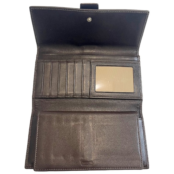 Vintage Y2K Chocolate Brown Classic Buckle Wallet - Picture 2 of 5